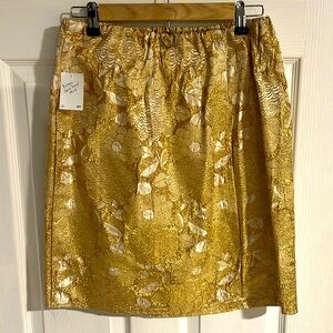 Women’s Vintage Gold Floral Skirt, Size M/L